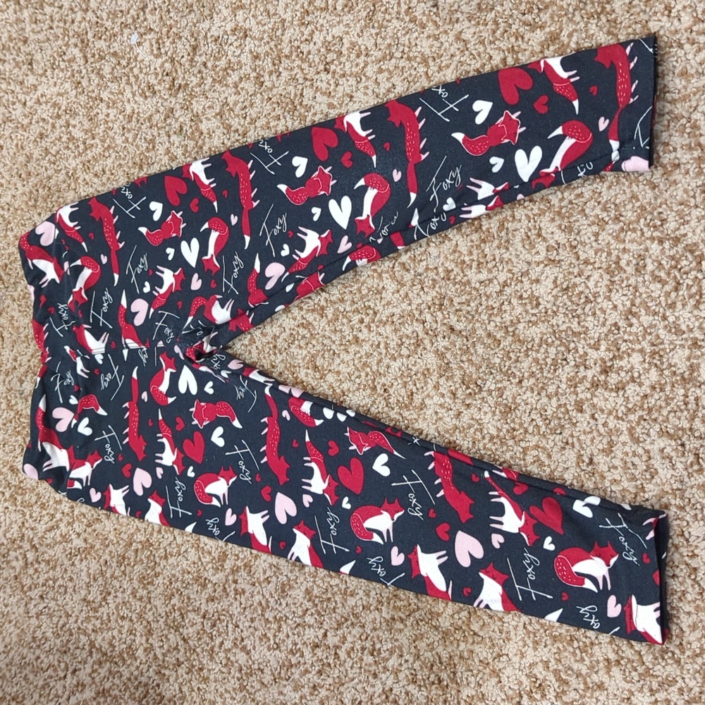 Kids LuLaRoe leggings Valentine Day fox